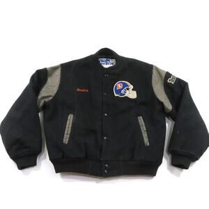 Chalkline Denver Broncos Letterman Jacket Varsity Style Wool Black Sz L 1990s